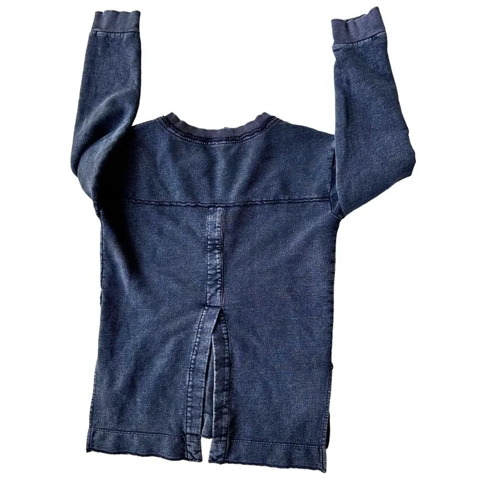 Anthropologie Pilcro Split Back Terry Top XS Extra Small Black Tunic Dis… - Picture 5 of 12